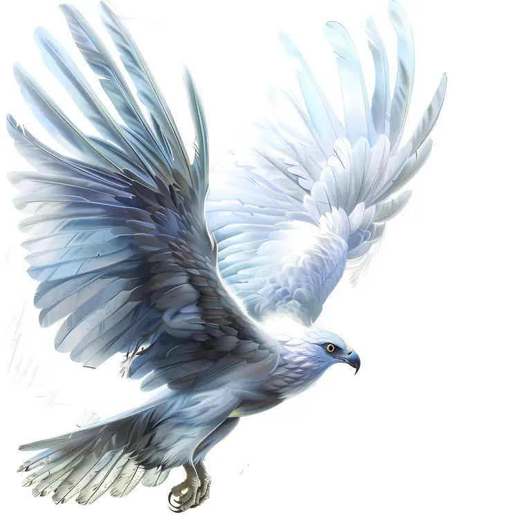 White Hawk in Flight