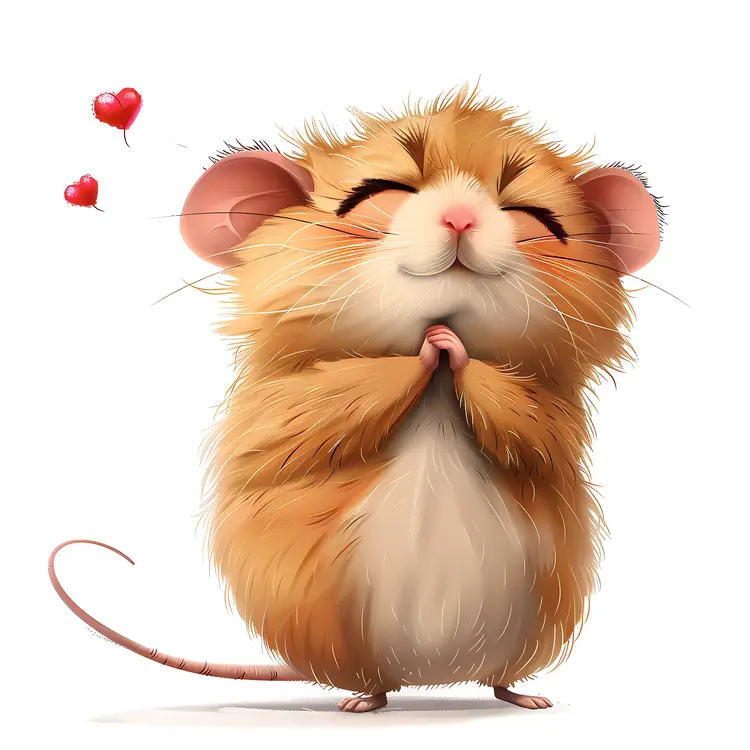 Cute Mouse with Hearts
