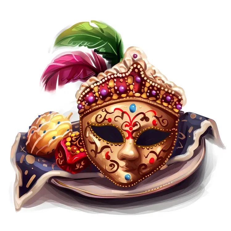 Ornate Decorative Mask with Feathers