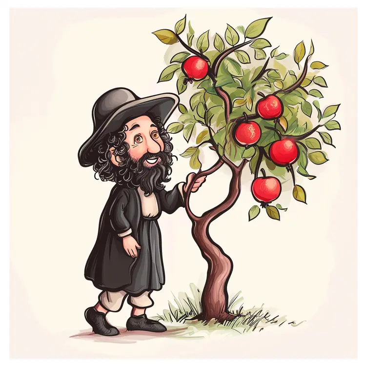 Man Standing by Apple Tree