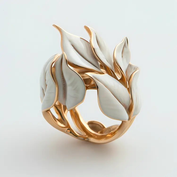 Elegant Gold Leaf Ring