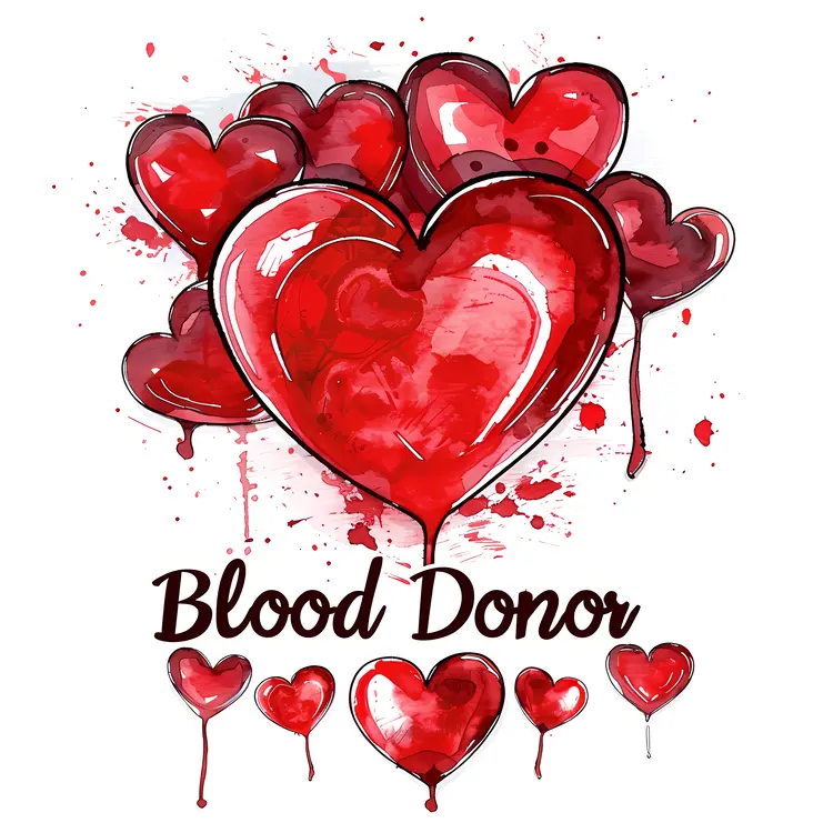 Heart Cartoon with 'Blood Donor' Message