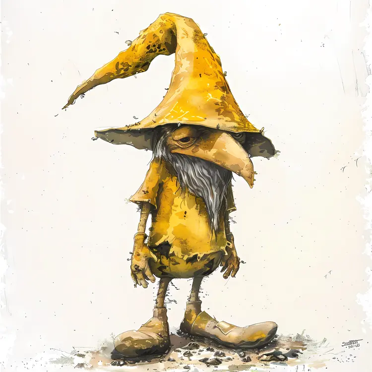 Yellow Wizard Character Illustration