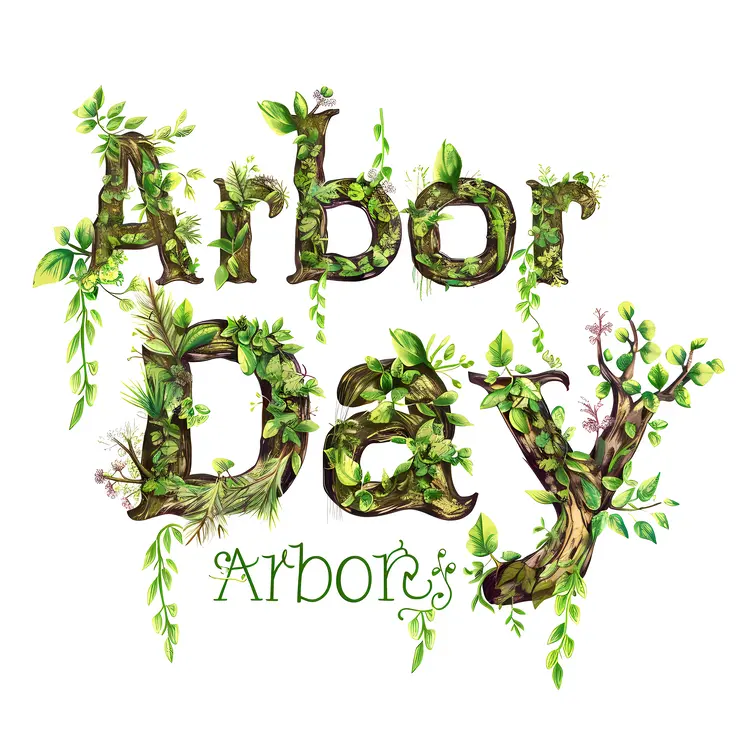 Arbor Day Celebration with Branches and Leaves