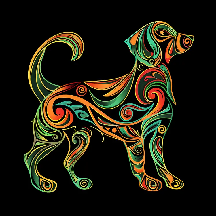 Colorful Abstract Dog Art