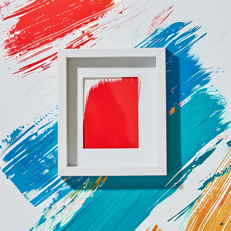 White Frame with Colorful Background