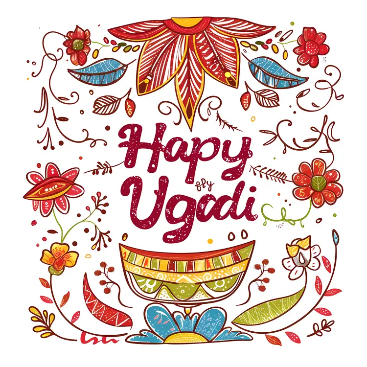 Colorful Floral Design for Ugadi