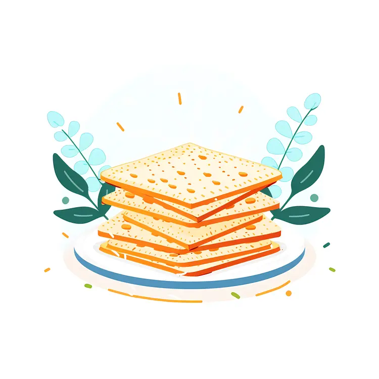 Golden Crackers on a Plate