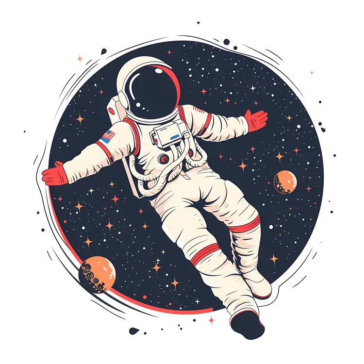 Astronaut with Planets