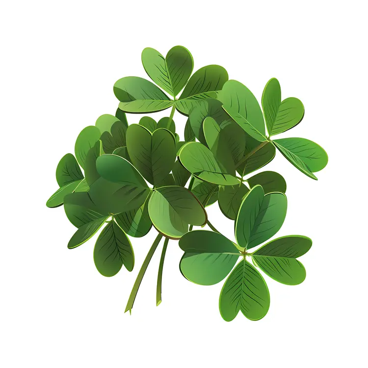 Realistic Three-leaf Green Clover