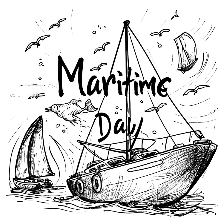 Maritime Day Sketch Illustration