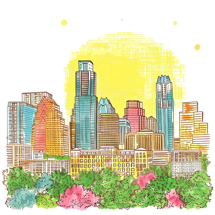 Sunny Urban Cityscape