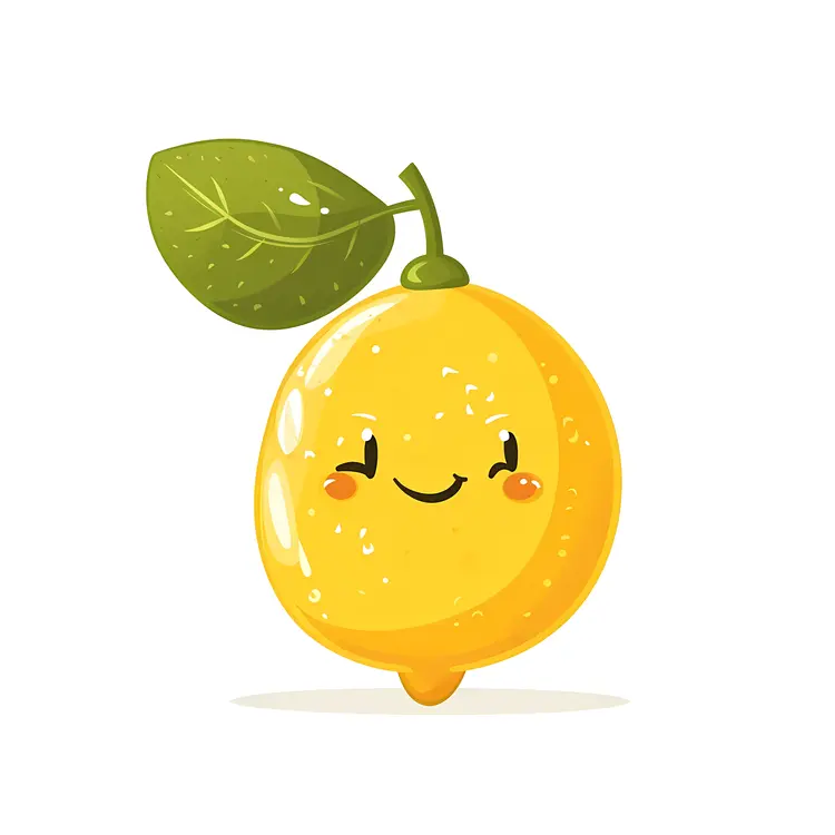 Happy Lemon with Leaf
