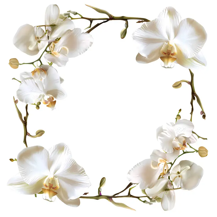 Elegant White Orchid Wreath