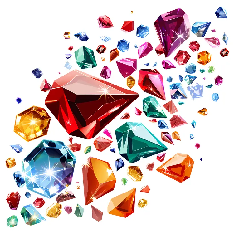 Scattered Colorful Gems