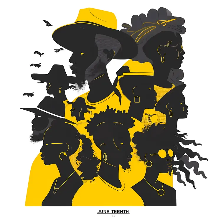 Juneteenth Group Silhouettes Artwork