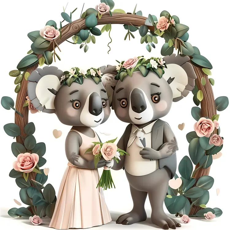 Koalas in Wedding Dress