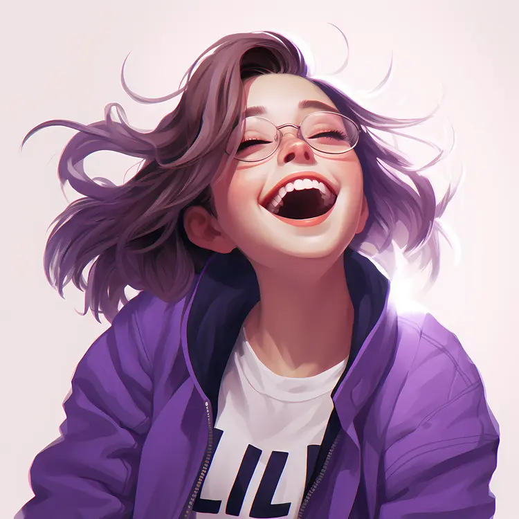 Laughing Woman Cartoon Character