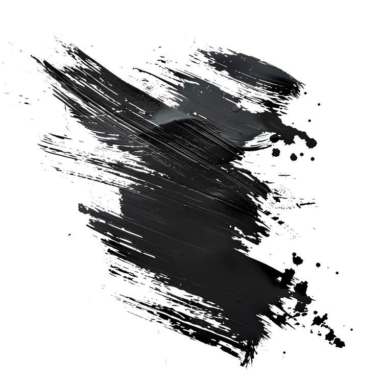 Dynamic Black Brush Stroke