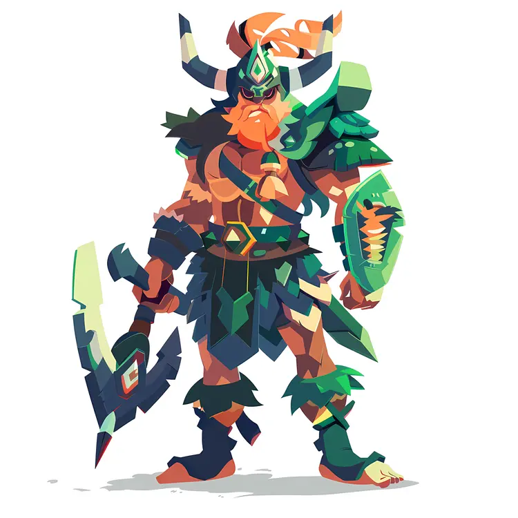 Viking Warrior with Axe and Shield