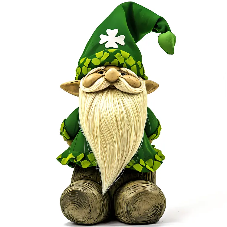 Green Gnome with Clover Hat