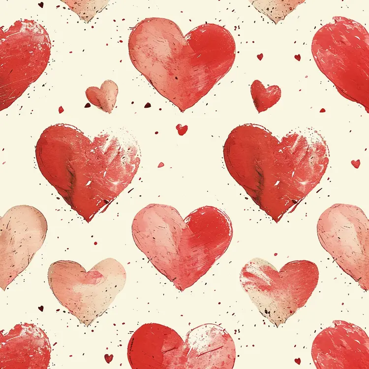 Pattern of Red and Pink Hearts