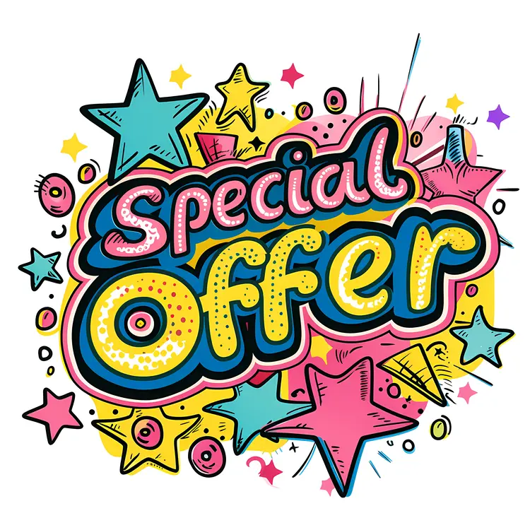 Colorful Stars Special Offer Sign