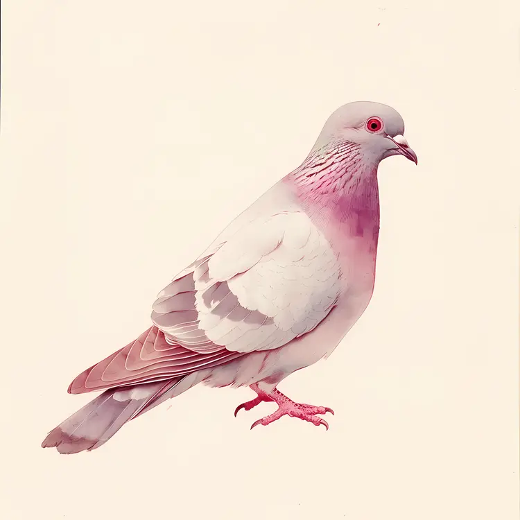 Pink Pigeon with Delicate Feathers