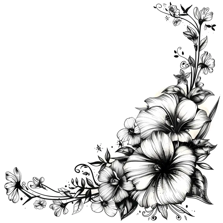 Black and White Floral Design
