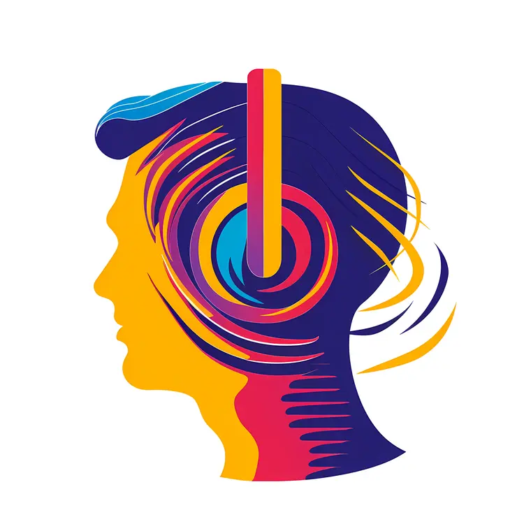 Colorful Abstract Person with Headphones