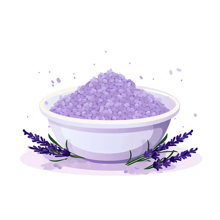 Lavender Bath Salts in White Bowl