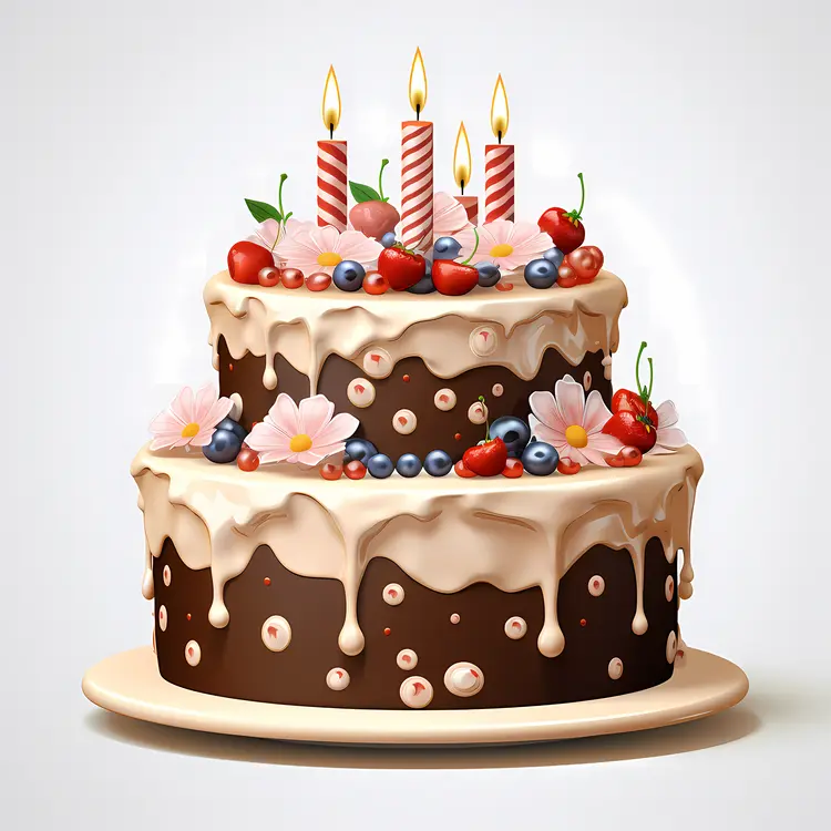 Delicious Birthday Cake with Candles