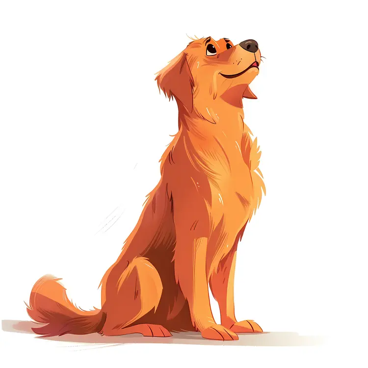 Golden Retriever Cartoon Illustration