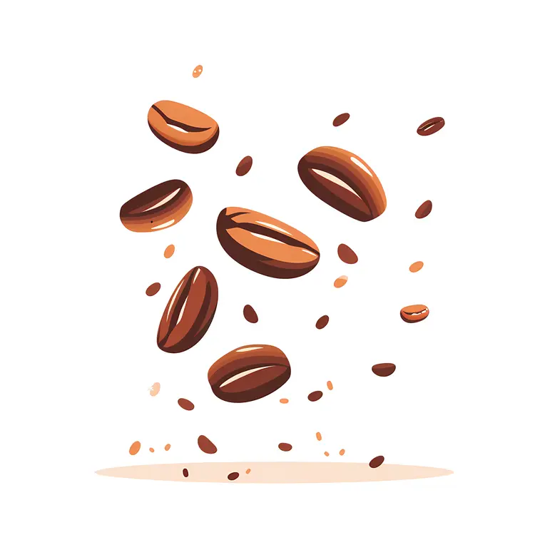Shiny Brown Coffee Beans Illustration