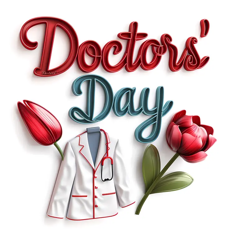 Floral and Medical Illustration for Doctor's Day
