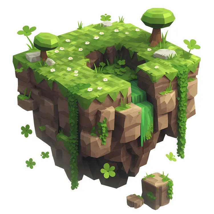 Floating Island with Greenery
