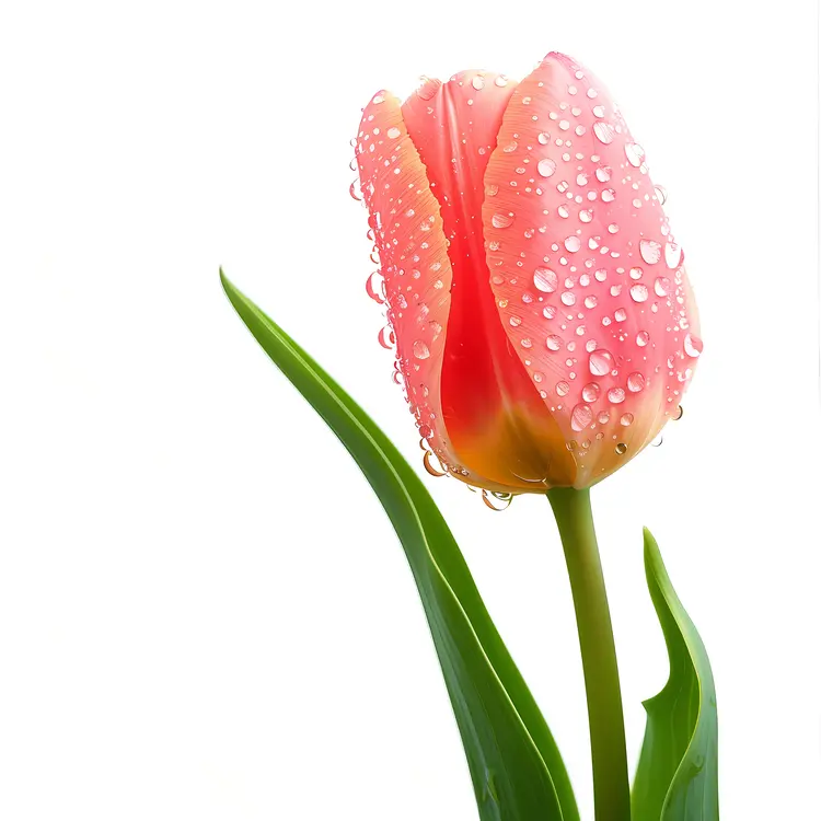 Pink Tulip with Water Droplets