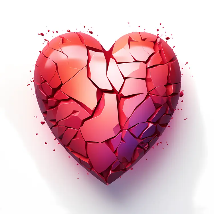 Cracked Red Heart Illustration