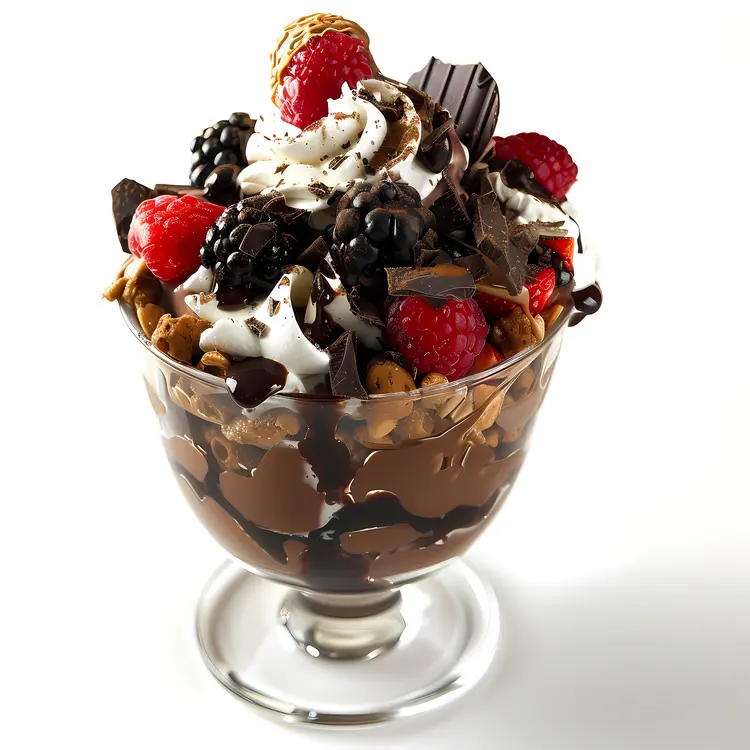 Delicious Chocolate Sundae with Berries