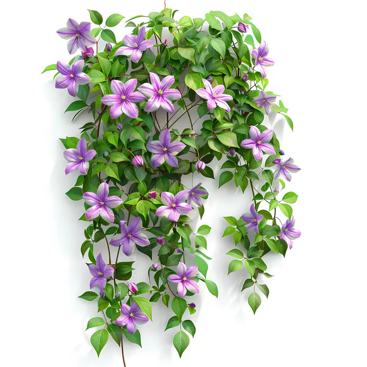 Purple Flowers Hanging on a Vine