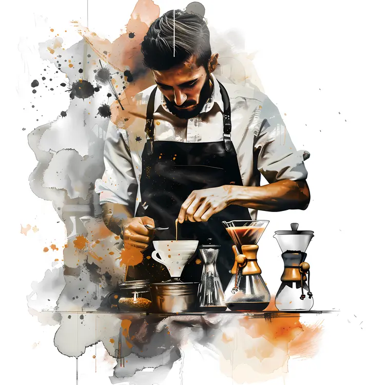 Barista Preparing Coffee with Care