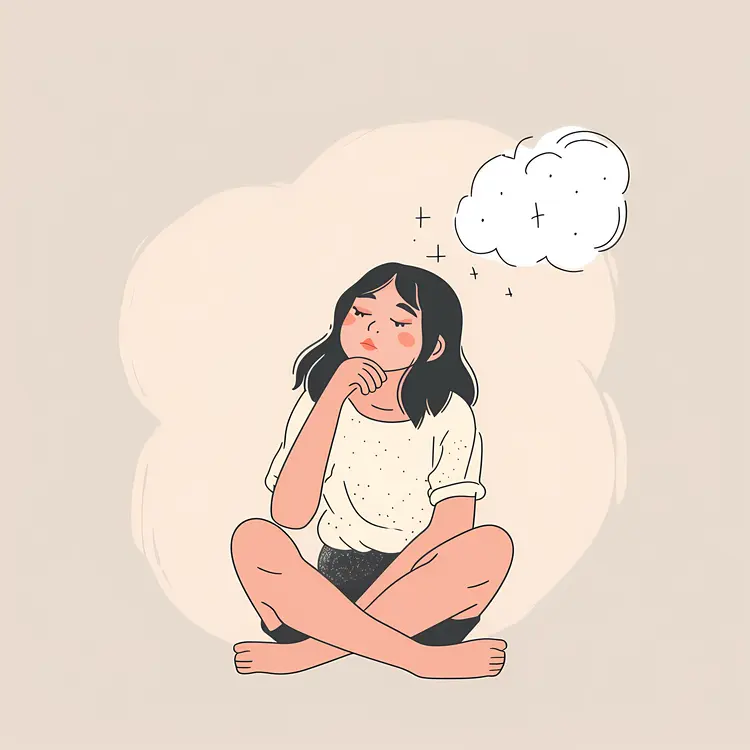 Girl Sitting and Thinking