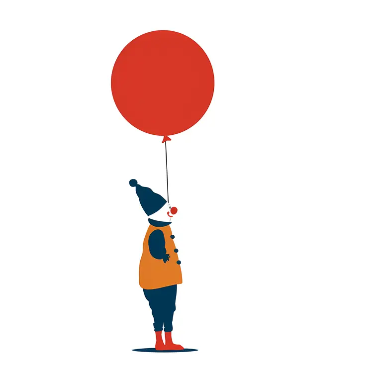 Clown with Red Balloon