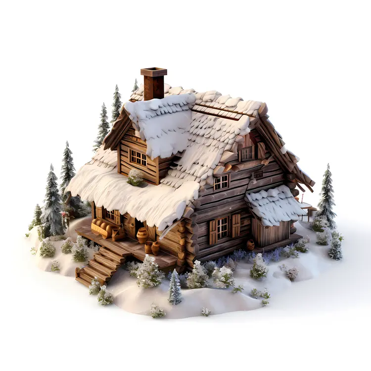 Charming Snowy Cabin