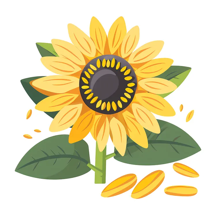 Bright Sunflower with Seeds