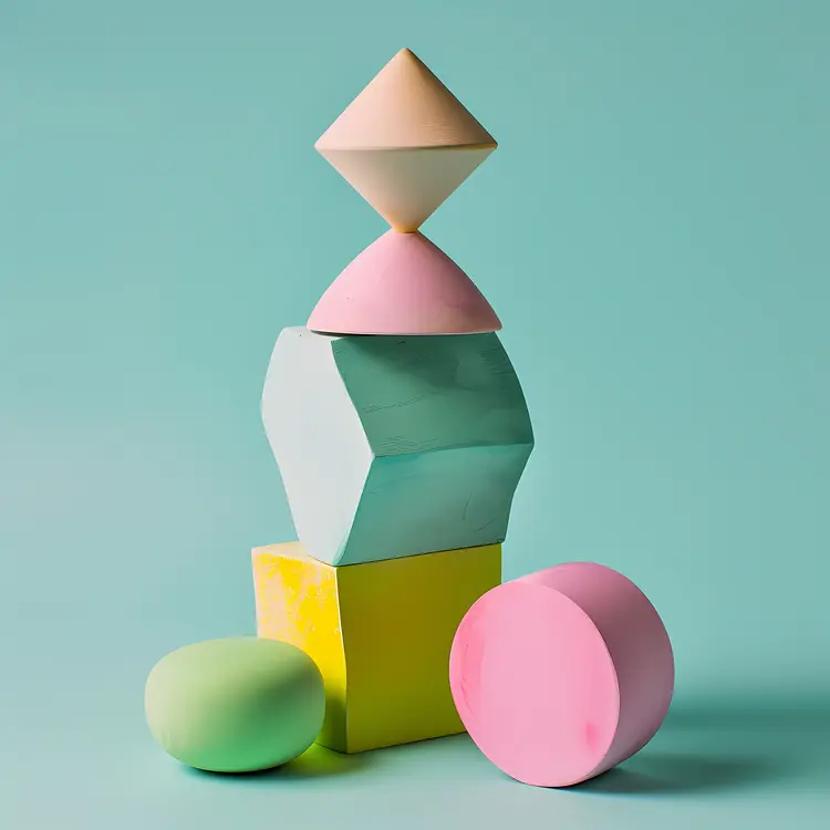 Colorful Stacked Geometric Shapes