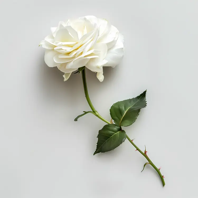 White Rose with Green Stem