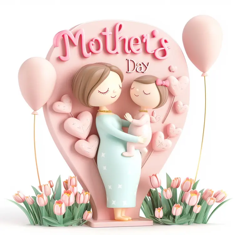 Mother's Day Balloon Illustration