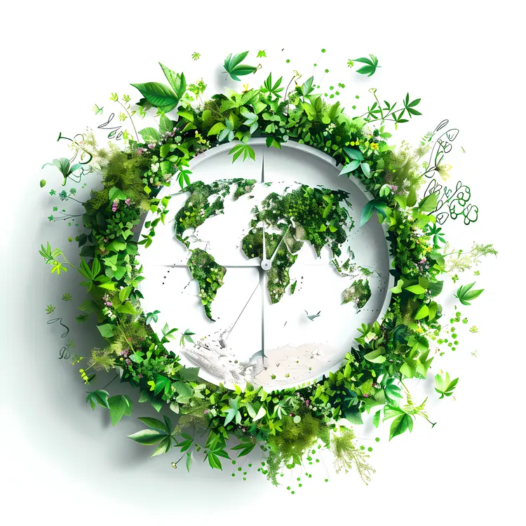 Earth with Green Leaves