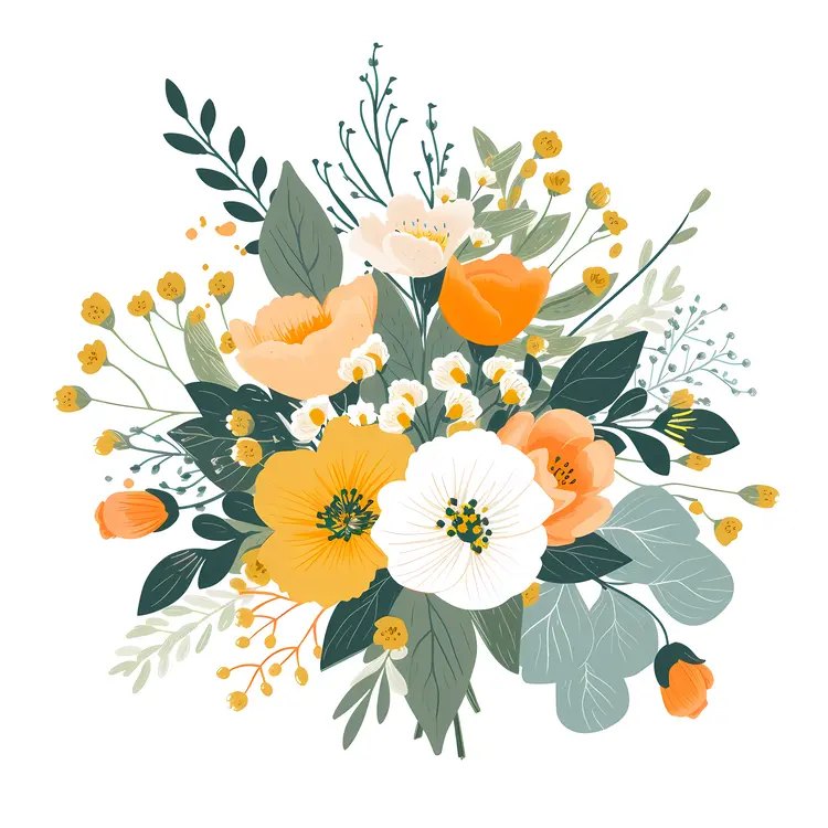 Yellow and White Floral Bouquet